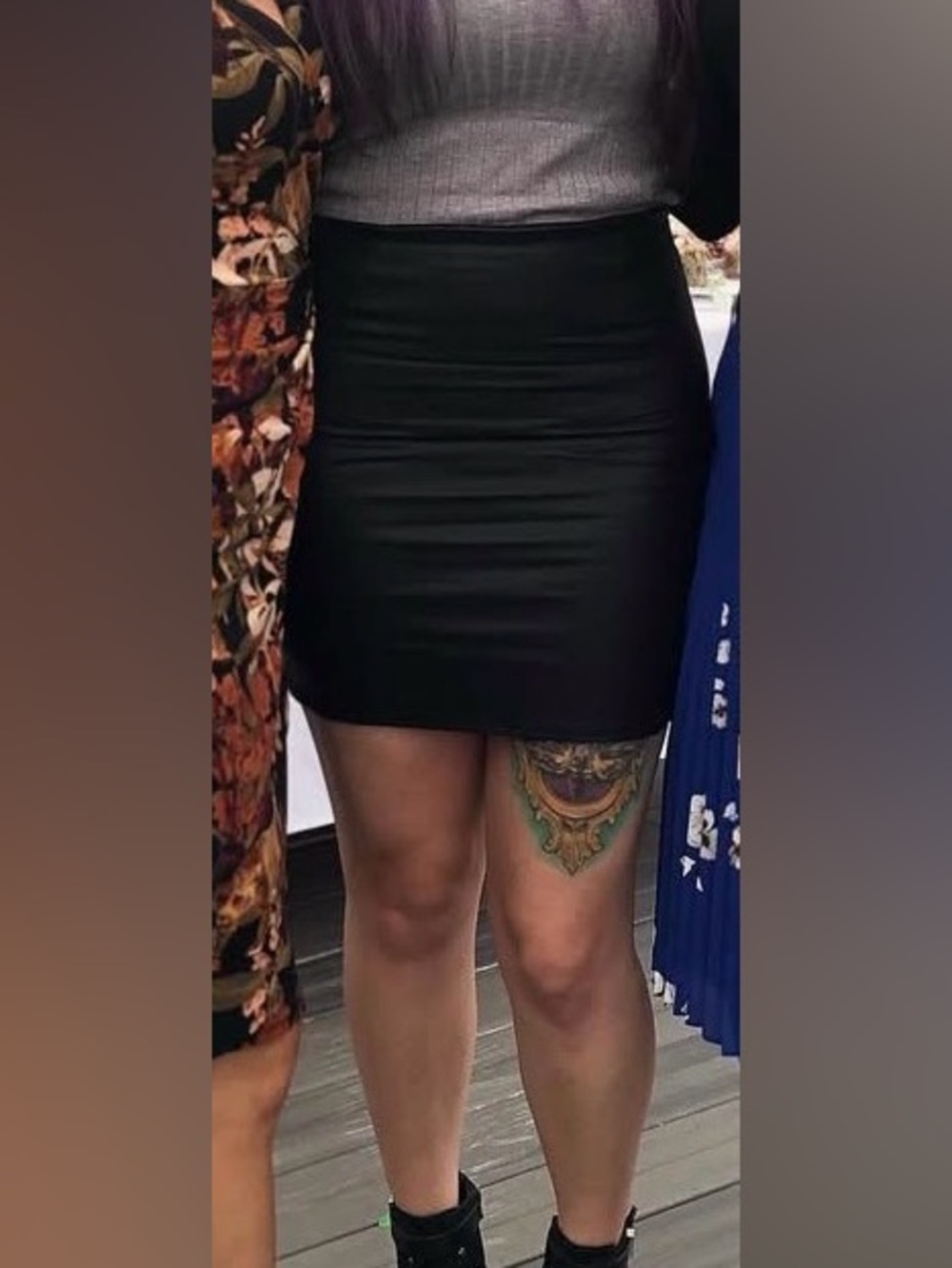 Windsor Black Faux Leather Mini Skirt - XL but fits like M